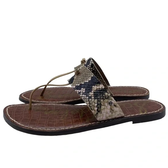 Sam Edelman Womens Shoes Gus Sandals Snake Leather Slip On Thong Casual Size 8 - Picture 11 of 11